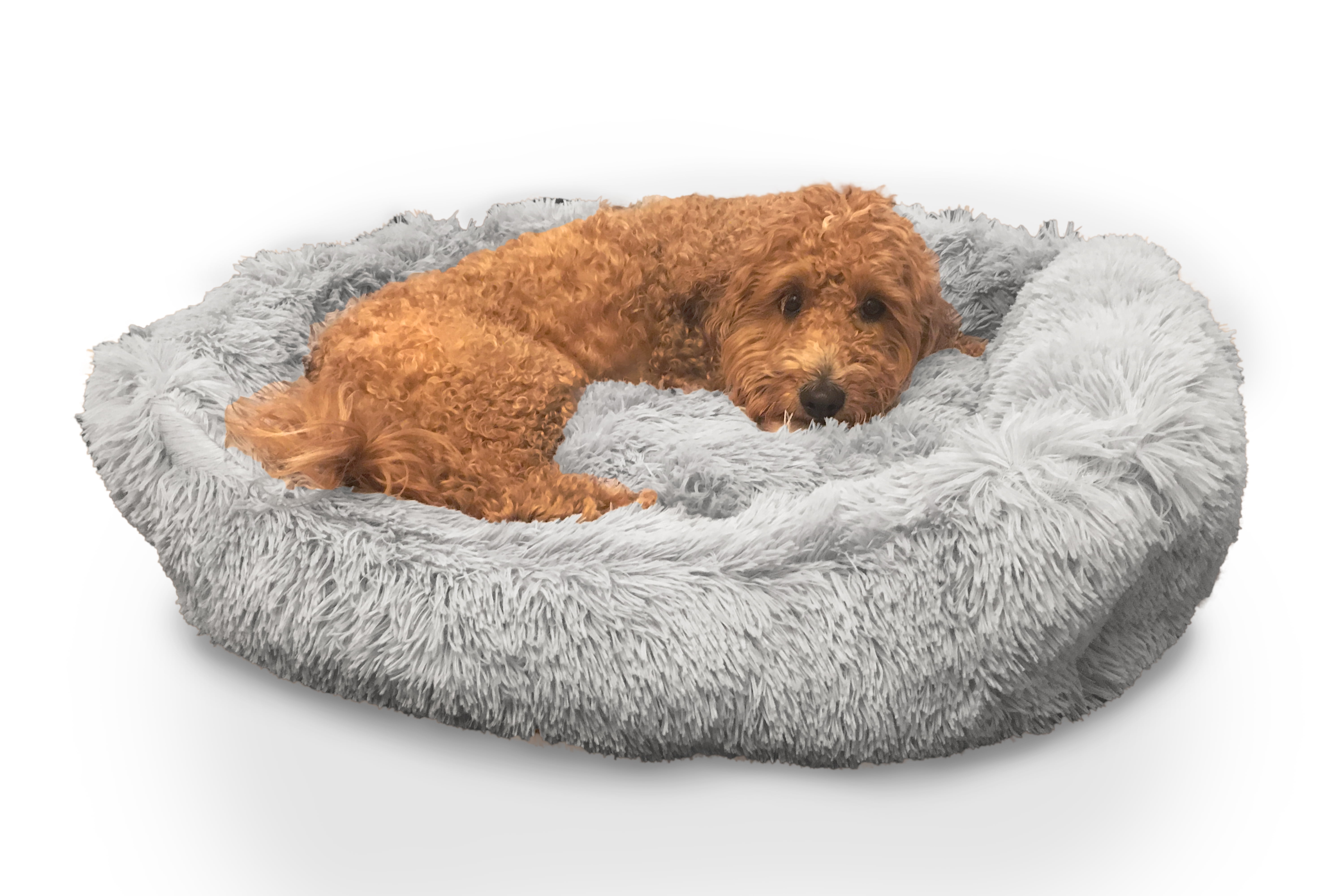 Precious Tails Super Lux Shaggy Fur Cuddler Pet Bed Large