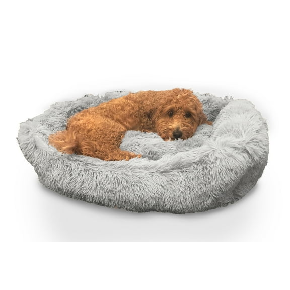 Precious Tails Super Lux Shaggy Fur Cuddler Pet Bed - Large