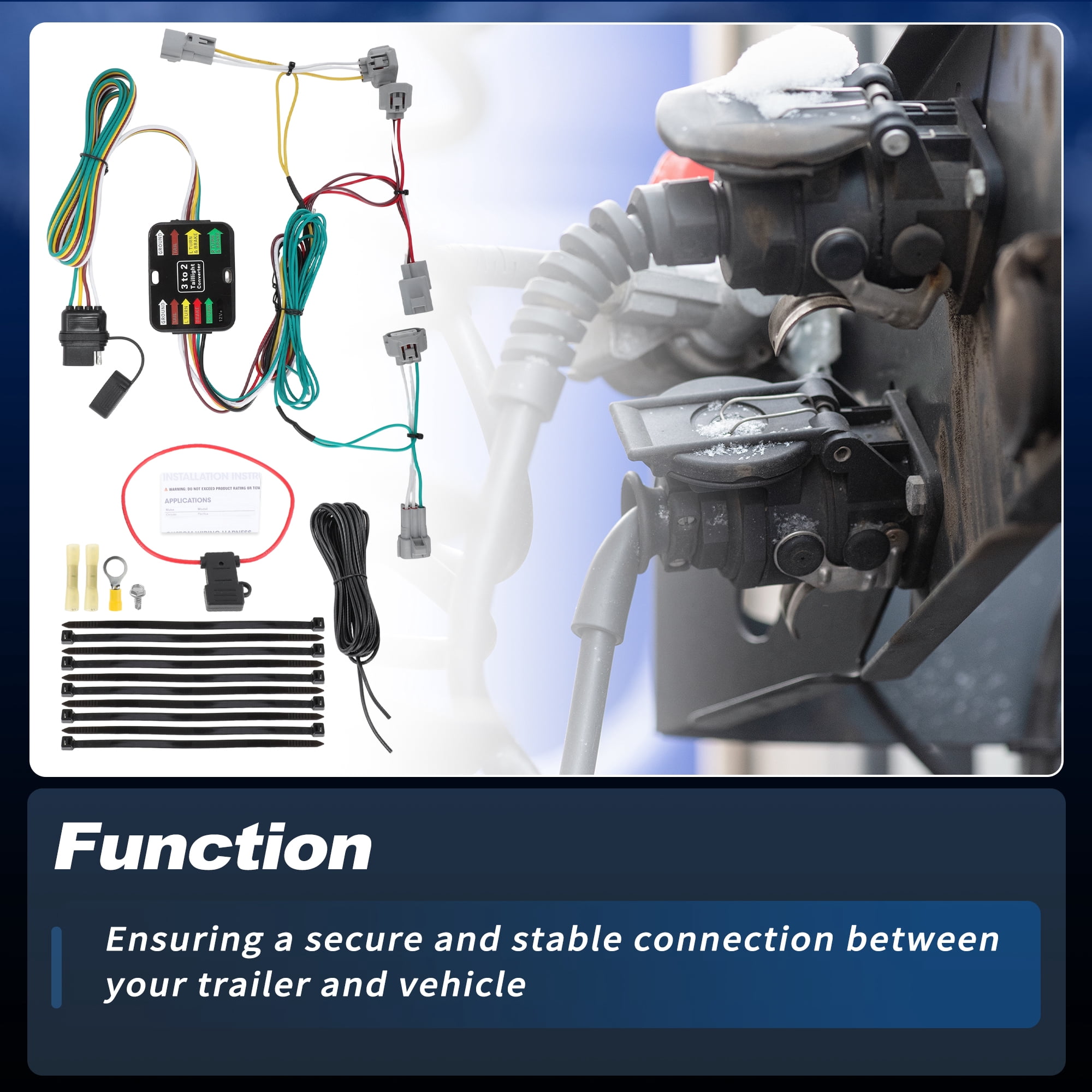 Unique Bargains 4 Pin Trailer Wiring Harness Towing Hitch Wiring Kit for Toyota Tacoma
