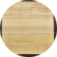 thumbnail image 1 of Ahgly Company Machine Washable Indoor Round Abstract Chrome Gold Yellow Area Rugs, 3' Round, 1 of 7