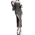 thumbnail image 3 of Txlixc Vestido de mujer de moda medio largo con tirantes sin mangas de color sólido y tirantes de hombro delgado Txlixc moda, 3 of 9