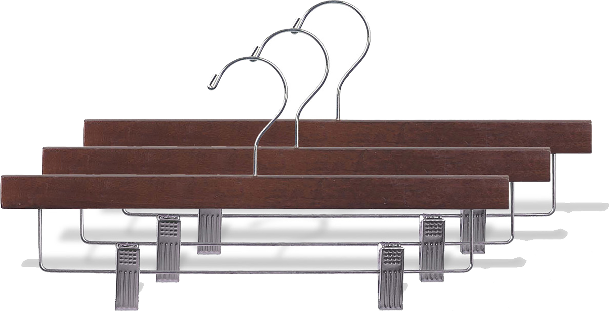 INTERNATIONAL HANGER Rubber Coated Walnut Wood Bottom Hanger, 100 Pack