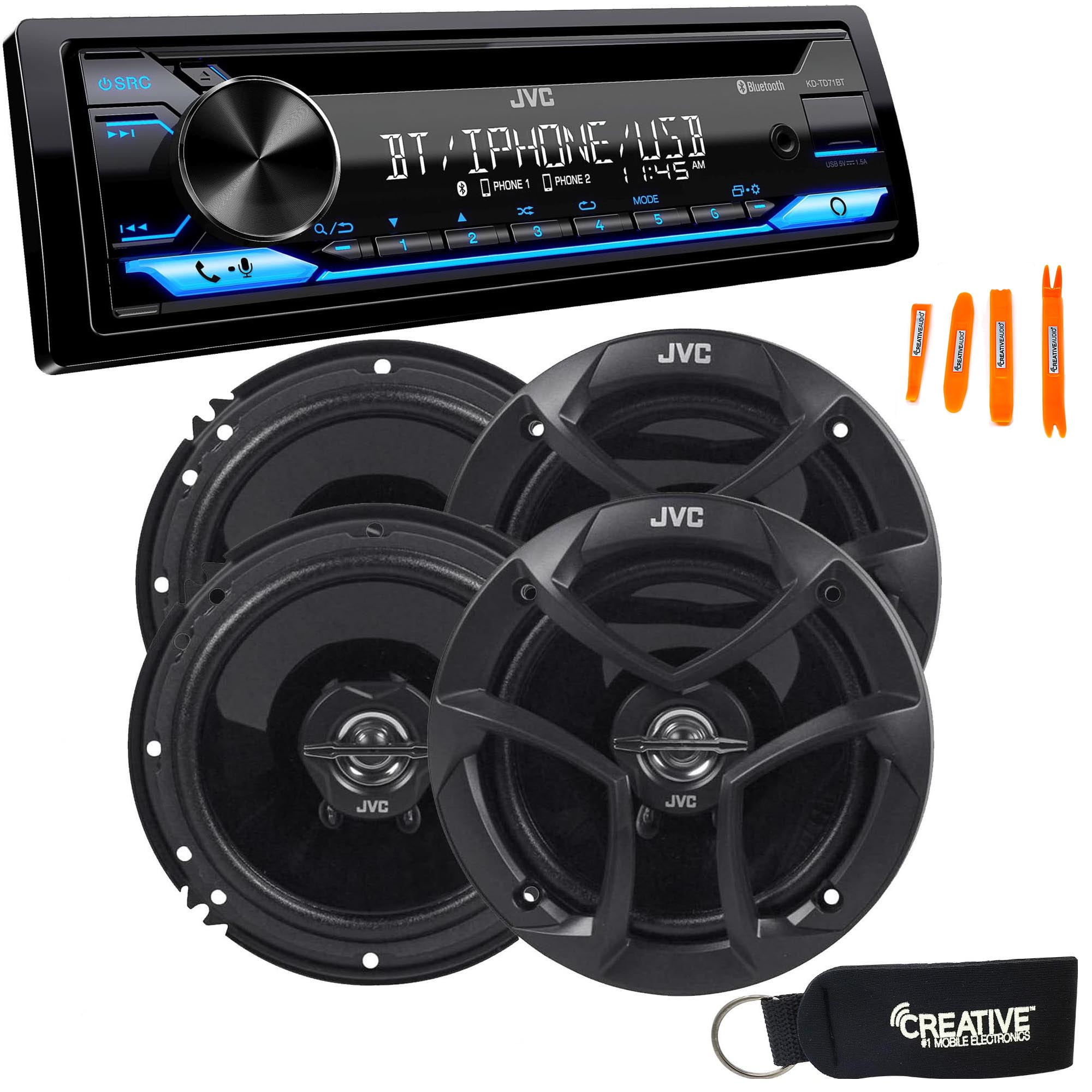 JVC KDTD71BT CD Receiver, Single DIN