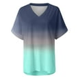 thumbnail image 7 of Giftesty Womens Plus Size Clearance Women's Fashion Gradient Printed Blouse V-neck Short Sleeve Loose T-shirt Tops, 7 of 7
