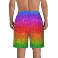 thumbnail image 3 of Disketp Men'S Swim Trunks Hawaiian Breathable Surf Beach Swimsuits Mesh Lining Beach Shorts With Pockets-Rainbow Glitter, 3 of 9