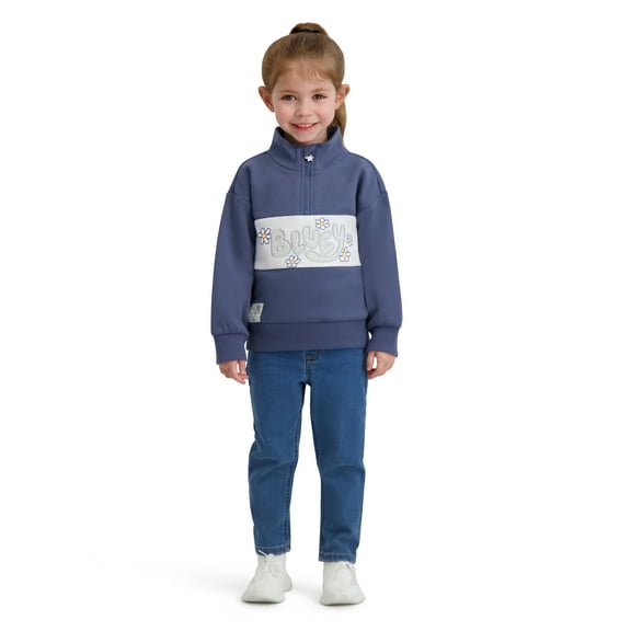 Bluey Toddler Girls Quarter Zip Top, Sizes 12 Months - 5T