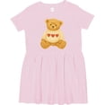 thumbnail image 3 of Inktastic Adorable Vintage Bear Sweater with Hearts Girls Toddler Dress, 3 of 5