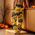 thumbnail image 5 of WULMLEO Halloween Funny Pants Men Corduroy Printed Graphic Pumpkin Wide Leg Drawstring High Waisted Fall Trousers Casual Stretchy Skeleton Pajamas with Pockets Earthy Yellow L, 5 of 5