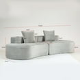thumbnail image 2 of 110.24" Modern Curved Sectional Sofa Couch, Corduroy Cloud Couch with High-Density Foam, 4-Seat Boneless Sofa with Half Moon Design, Comfy Curved Couches for Living Room (Smoke Grey), 2 of 8