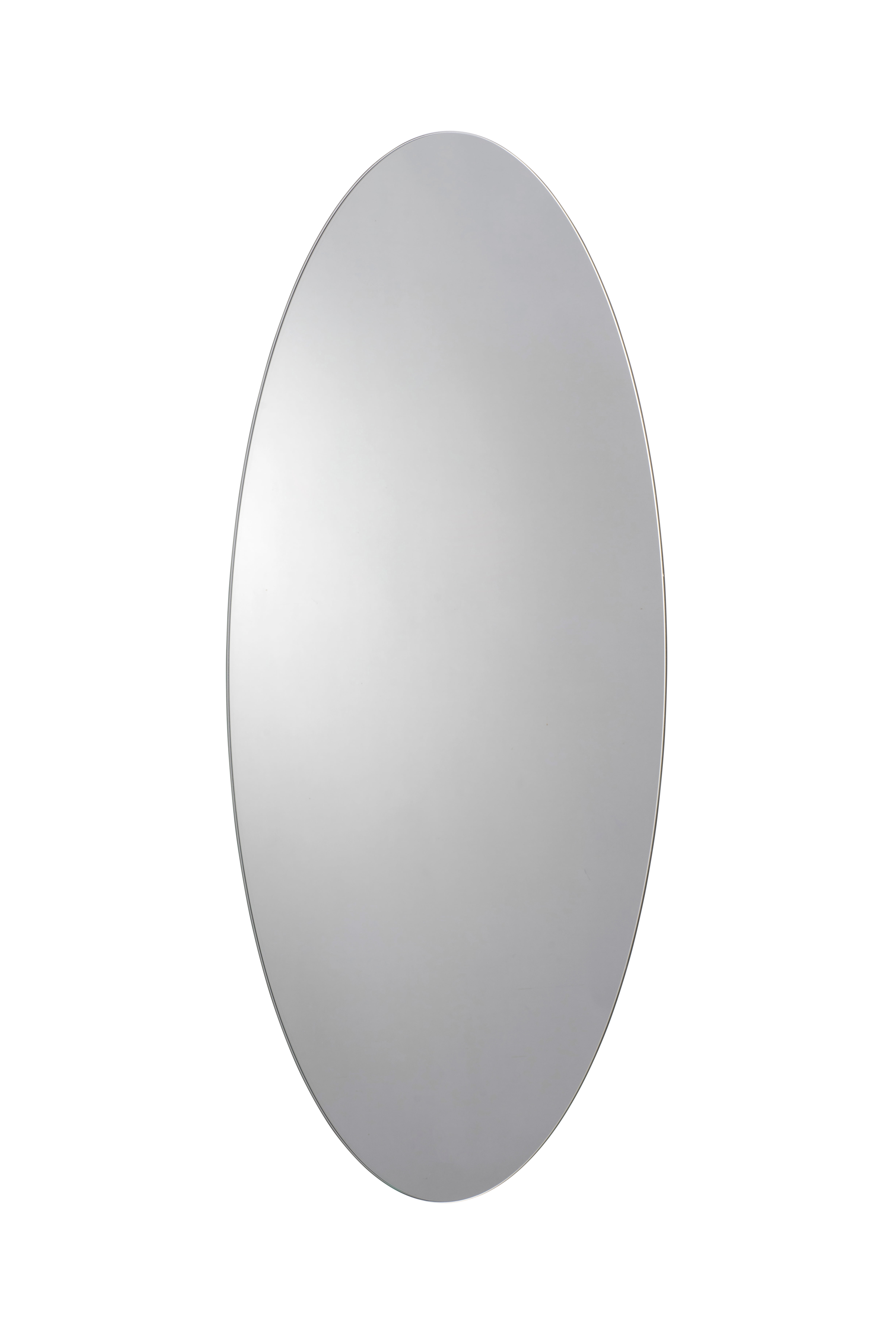 Croydex Belham Hang n Lock Frameless Oval Vanity Bathroom Mirror in Chrome (17.7x35.5)