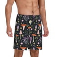 thumbnail image 3 of Rocae Mushrooms for Men's Soft Sleep Pajama Shorts, Waistband and Pockets, 3 of 9