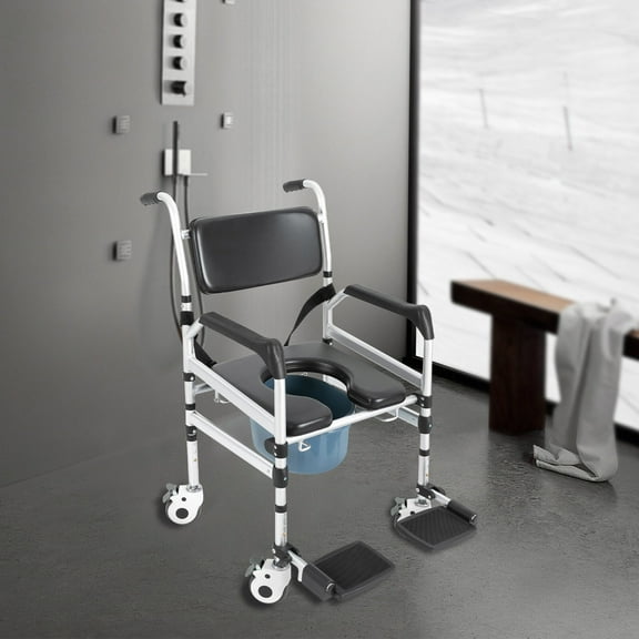 Shower Chair Height Adjustable Freestanding Folding Shower Chair w/ Bidet 160kg