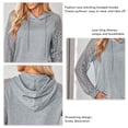 thumbnail image 3 of Round Collar Hoodie, Casual Drawstring Women Hooded Hoodie Fashionable Lace Long Sleeve For Office For Shopping For Female ANGGREK Cocina, Decoración y Otros, 3 of 5