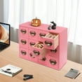 thumbnail image 4 of Pink 12 Drawers Apothecary Cabinet with Handles,Desktop Library Card Catalog Cabinet,Herb Storage Box for Family, Friends, 4 of 23