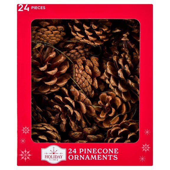 24-Count Brown Pinecone Christmas Ornaments, by Holiday Time