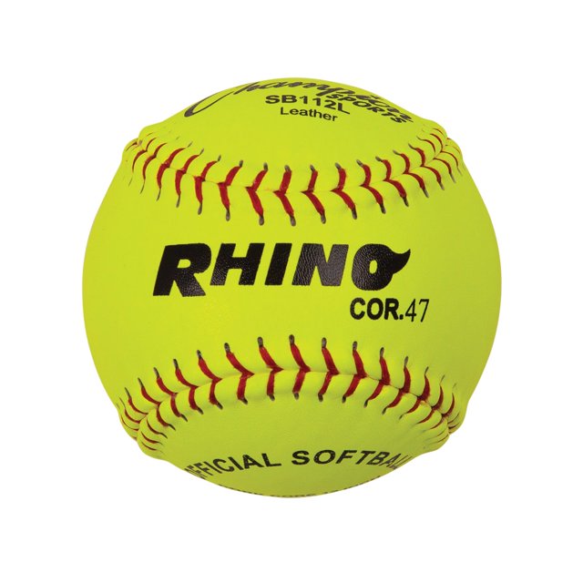 Champion Sports SB112L 12 Po. Couverture en Cuir Liège Softball, Jaune Optique & Rouge