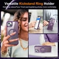 thumbnail image 4 of Dteck for Apple iPhone 15 with Magnetic Invisible Stand Military Drop Protection Case, Shockproof Compatible with MagSafe Slim Rugged Matte Ring Holder Holder Phone Case for Men Women, purple, 4 of 7