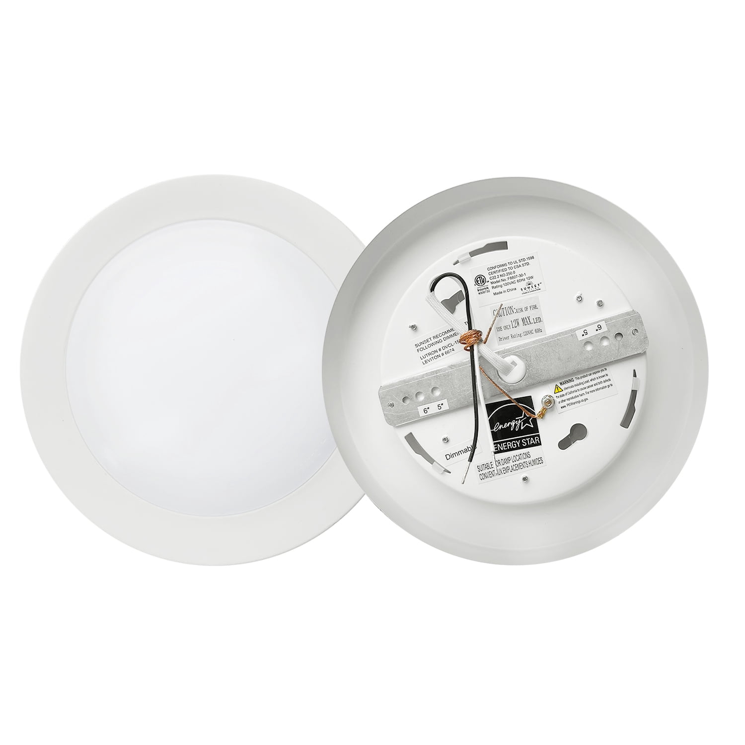 7.5in 12W White LED Flush Mount Ceiling Disk Light
