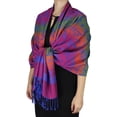 thumbnail image 5 of Peach Couture Rainbow Silky Tropical Colorful Exotic Pashmina Wrap Shawl Scarf, 5 of 10