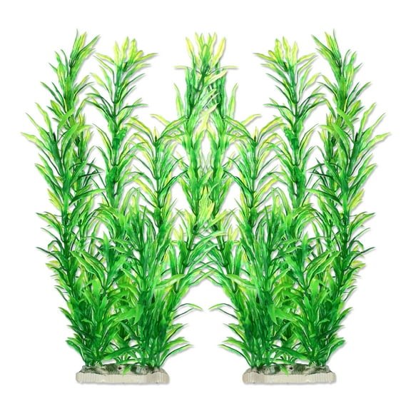 2pcs Large Aquarium Plastic Plants Big Aquarium Plastic Plants for Fish Tanks Decor 12.60" Height Green