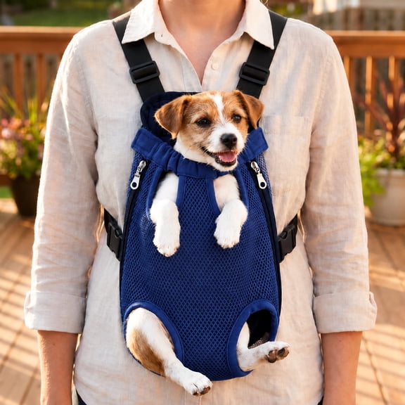 Aemutady Dog Carrier Backpack, Legs Out Front Facing Pet Backpack, Hands-Free Adjustable Puppy Carrier for Small Dogs, Hiking Travel