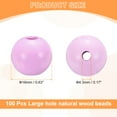 thumbnail image 2 of Uxcell 100 piezas de cuentas de madera moradas claras de 16 mm, cuentas redondas sueltas con agujero grande para hacer joyas, collares y pulseras., 2 of 7