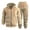 Khaki, variant on Chiccall Mens Casual Fleece Tracksuit Set with 4 Zipper Pockets 2 Pieces Sweatsuits Hooded Full Zip Hoodie & Jogging Pant