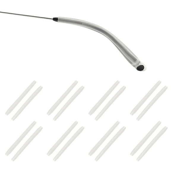 Uxcell 8 Pairs Eye Glass Replacement Temples, Silicone Anti-Slip Eyeglass End Tips Glasses Retainers Fits 2x2mm for Square Thin Metal Eyeglass Sunglasses Temple, Clear