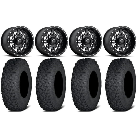 Fuel Lethal Black 15" Wheels 32" Coyote Tires Can-Am Maverick X3 / Honda Pioneer 1000 / Talon