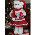 thumbnail image 2 of Northlight 20" White and Red Winter Girl Santa Bear in Deer Sweater Christmas Figure Decoration, 2 of 4