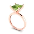 thumbnail image 2 of Clara Pucci 14K Rose Gold 3ct Peridot Solitaire Ring for Women, 2 of 8