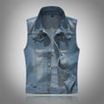 thumbnail image 2 of XIAONU Womens Denim Vest Sleeveless Button Up Jacket Durable Casual Daily Wear Outerwear, 2 of 7