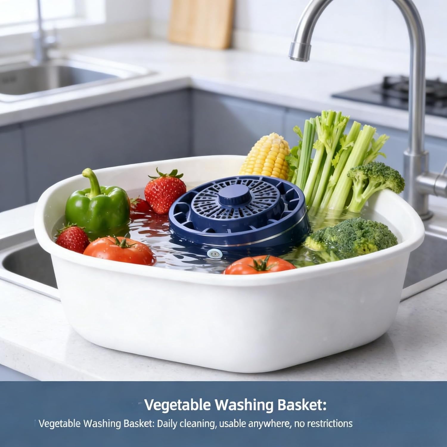 PuriProduce Fruit and Vegetable Cleaner, Wireless Portable Produce Purifier Device, Efficient Washing Machine for Home Kitchen Food Cleaning (White)