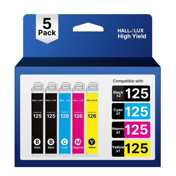 125XL Ink Cartridges Value Pack 5 Pack Remanufactured for 125 Ink 125 XL T125 to use with NX420 NX1