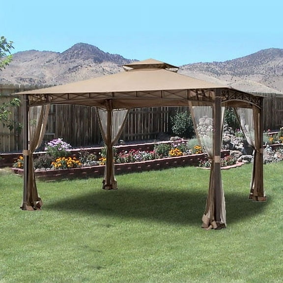 Garden Winds - Replacement Canopy Top and Netting Set for The San Rafael Gazebo and Edinborough Gazebo, Riplock 350