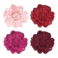 thumbnail image 1 of Uxcell 4 Paquete de Broches y Pines de Flor de Rosa para Mujeres, Pines de Solapa Delicados de Tela de Satén, Grandes Flores de Camelia para el Cabello en Rosa/Rosa Claro/Rojo Vino/Rojo, 1 of 7