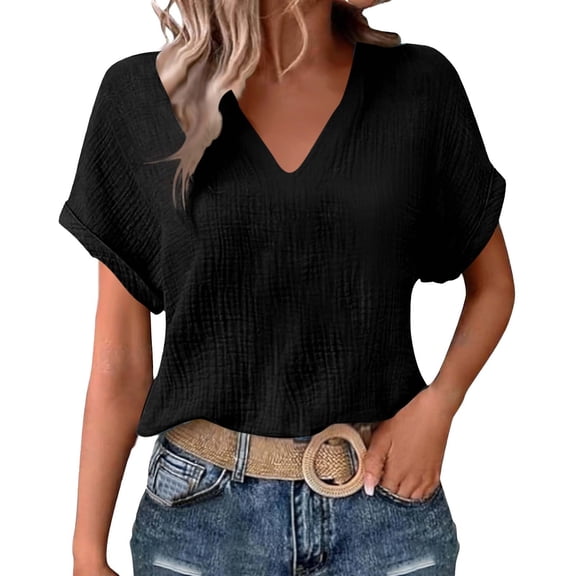 Bogo Summer Tops For Women 2025 Womens Tops Dressy Blouses For Women V Neck T Shirts For Women Graphic Tee