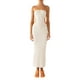 thumbnail image 2 of Vestido tubo ajustado para mujer, sin tirantes, con abertura lateral y ribete de color en contraste., 2 of 8