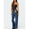 thumbnail image 3 of KelaJuan Women Lace Bodysuit, Strapless Backless See-through Summer Romper Sheer Top Clubwear, 3 of 6