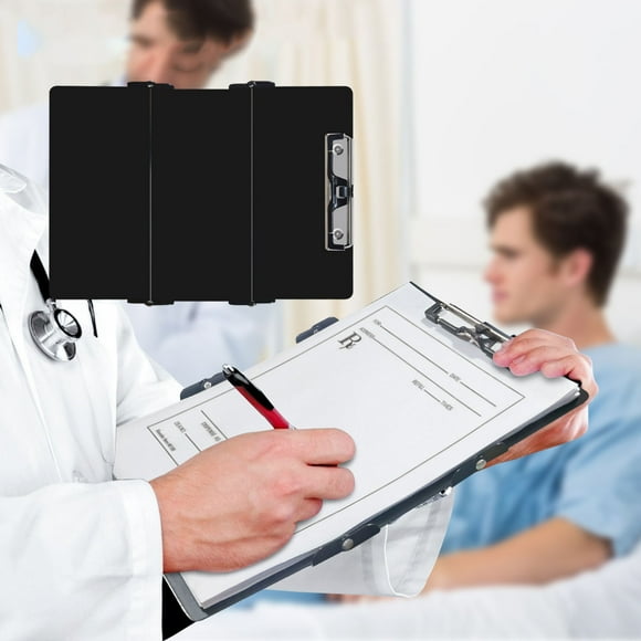 Clipboard Nursing Clipboard Aluminium Alloy and PVC Portable Trifold Clinical Clipboard with Clips and Pen Holder for Students