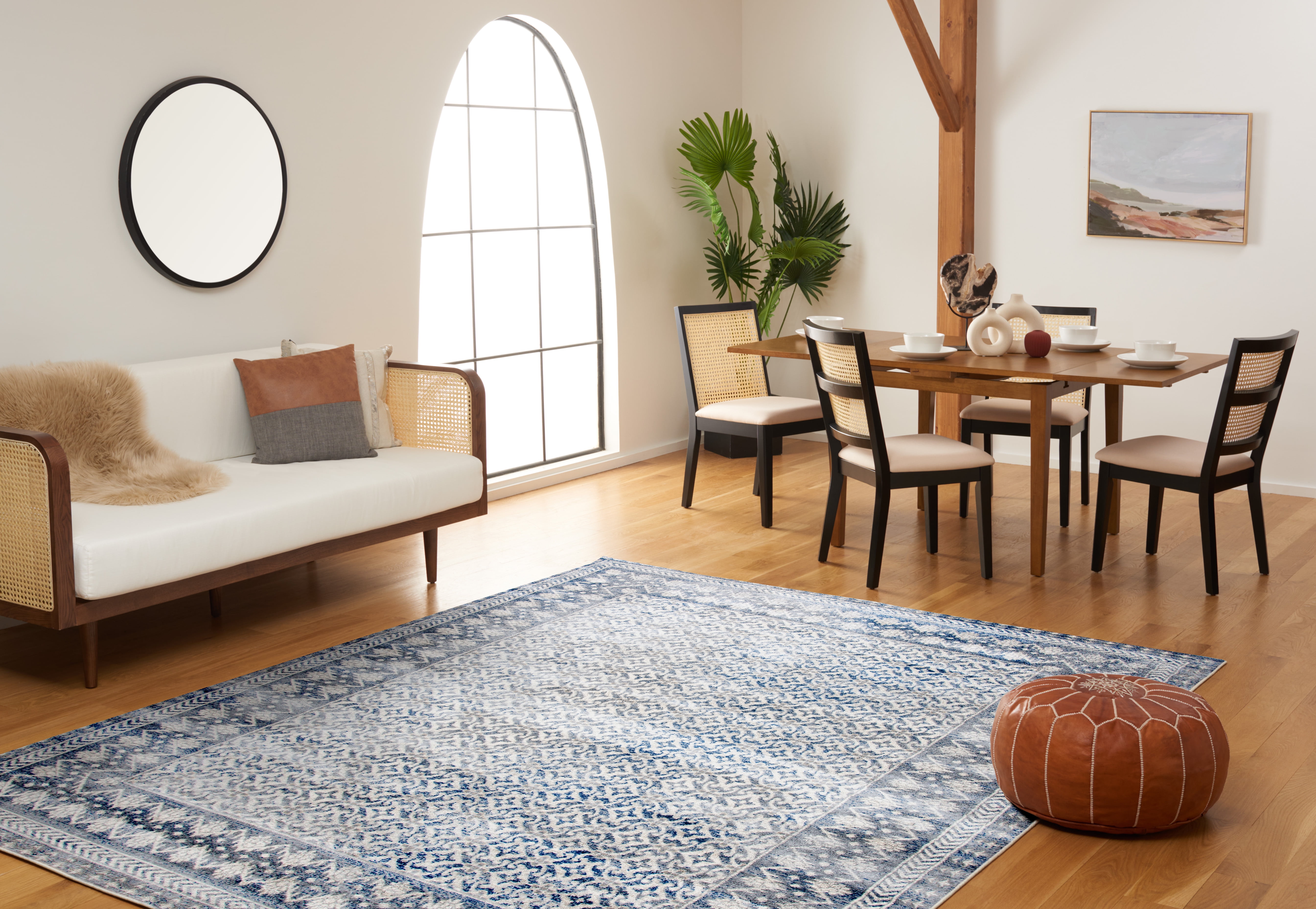 SAFAVIEH Brentwood Dory Geometric Area Rug, Ivory/Light Gray, 4' x 6'