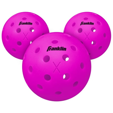 Franklin Sports X-40 Outdoor Pickleballs - USA Pickleball (USAPA) Official Pickleball Balls - Regulation Size Outdoor Court Pickleballs - Official Pickleball of US Open - Purple - 3 Pack
