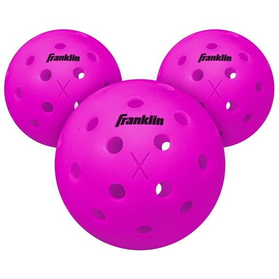 Franklin Sports X-40 Outdoor Pickleballs - USA Pickleball (USAPA) Official Pickleball Balls - Regulation Size Outdoor Court Pickleballs - Official Pickleball of US Open - Purple - 3 Pack