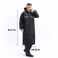 thumbnail image 4 of DISEN Raincoat Waterproof Men's Long Rain Jacket Lightweight Rainwear Reflective Reusable with Hood, 4 of 7