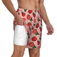 thumbnail image 3 of Picia Tomatoes pattern Mens Swim Trunks with Compression Liner Stretch Beach Shorts Quick Dry with Zipper Pockets No-Chafing Board Shorts-XX-Large, 3 of 9