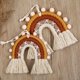thumbnail image 4 of Tapiz de pared para habitación de niños, macramé, decoración para colgar en la pared, arcoíris, pompones, pasatiempos creativos, cuerda de algodón, colgante de pared, decoración nórdica para niños. Afortunado Sencillez, 4 of 4