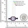 thumbnail image 4 of Blue Apple Co. Halo Cushion Infinity Amethyst CZ Engagement Cubic Zirconia Opal 925 Sterling Silver, 4 of 5