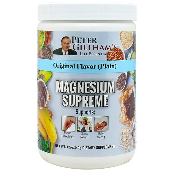 Magnesium Supreme, Orginal (Plain) 12oz Anti Stress, Leg Cramp/Muscle Relaxation Sleep Spport Made in the USA Peter Gillham's Life Essentials