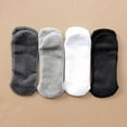 thumbnail image 2 of Baiways Men's and Women's Adhesive Non-Slip Yoga Low Cut Socks, Ballet Pilates Sports Wool Circle Solid Color Cotton Socks, Shock Absorption and Thickening,4 Pairs, 2 of 9