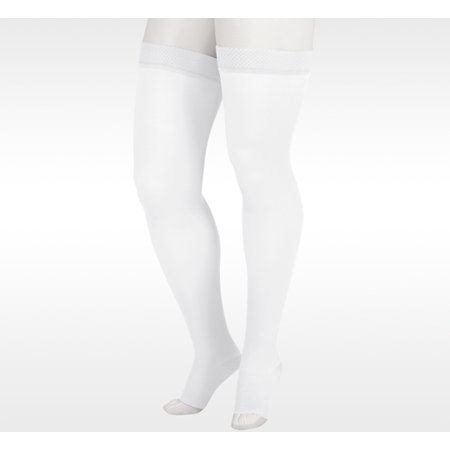 Juzo Soft 20-30 mmHg, Soft, Thigh, OT, Petite, Silicone, White